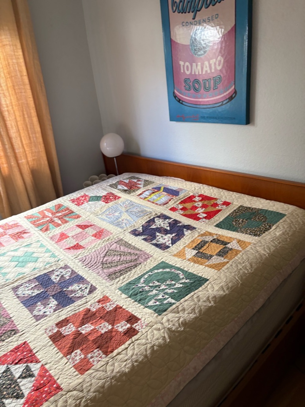 Vintage MCM cotton Handmade Patchwork Quilt - Multicolor